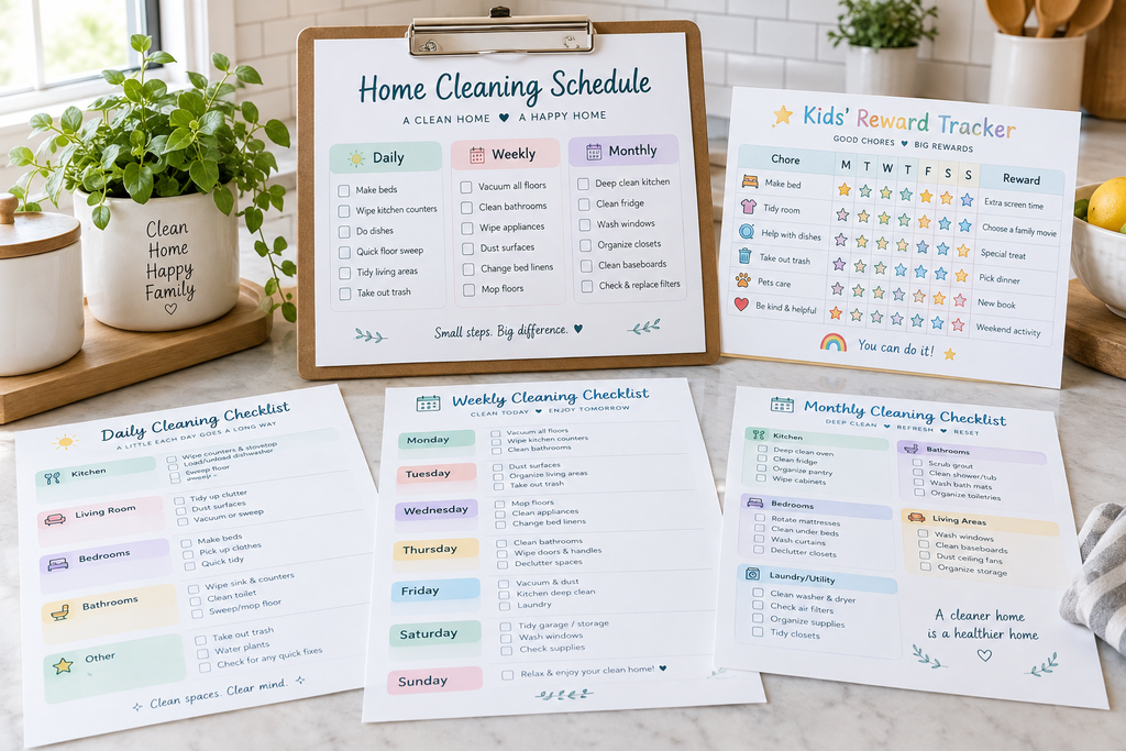 Home Cleaning Schedule Lifestyle Mockup